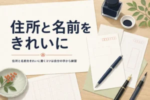 住所と名前をきれいに書くコツを解説する記事のアイキャッチ
