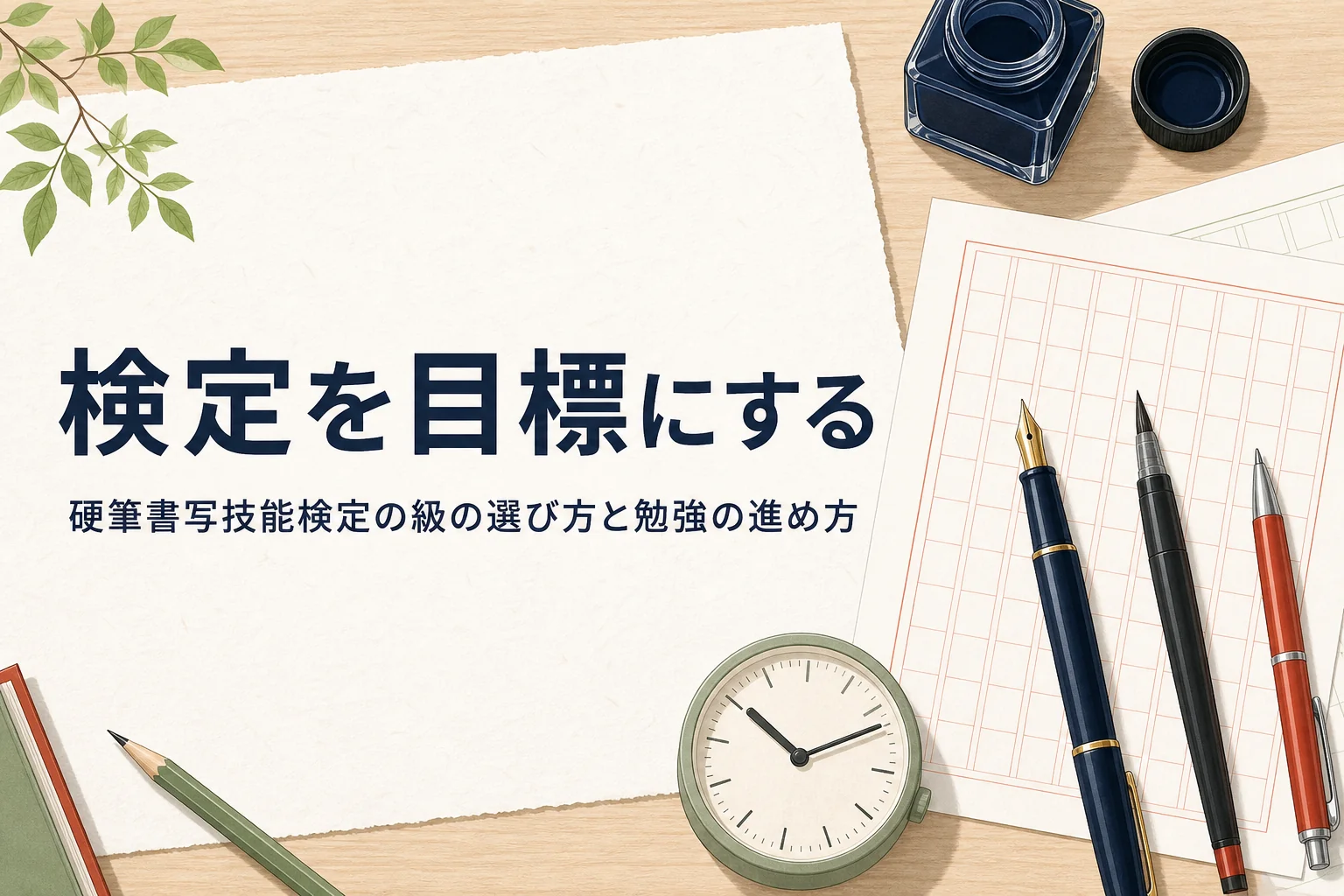 硬筆書写技能検定の級の選び方と勉強の進め方を紹介する記事のアイキャッチ