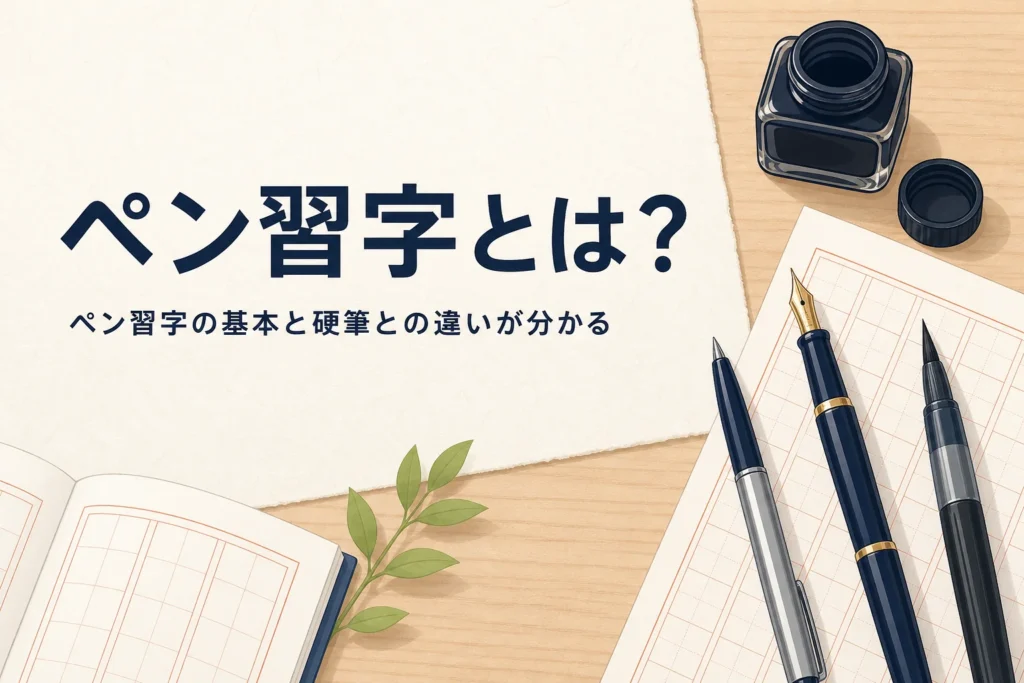 ペン習字の基本と硬筆との違いを解説する記事のアイキャッチ